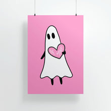 Load image into Gallery viewer, "Be Mine" Valentine's Day Ghost | Art Print - Scaredy Cat Studio