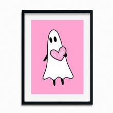 Load image into Gallery viewer, "Be Mine" Valentine's Day Ghost | Art Print - Scaredy Cat Studio