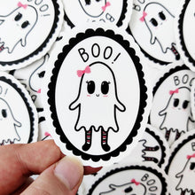 Laden Sie das Bild in den Galerie-Viewer, Boo! Cute Ghost Girl | 3-inch Waterproof Sticker - Scaredy Cat Studio