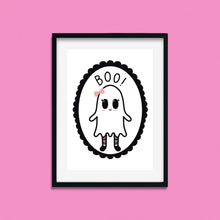 Load image into Gallery viewer, Boo! Cute Ghost Girl | Art Print - Scaredy Cat Studio