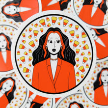 Laden Sie das Bild in den Galerie-Viewer, Candy Corn Girl | 3-inch Waterproof Sticker - Scaredy Cat Studio