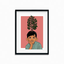 Load image into Gallery viewer, "Imagination is a Seed" Plant Boy | Art Print - Scaredy Cat Studio