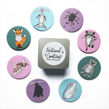 Laden Sie das Bild in den Galerie-Viewer, Nocturnal Creatures | Round Beverage Coaster Set - Scaredy Cat Studio