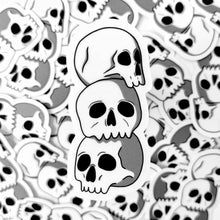Laden Sie das Bild in den Galerie-Viewer, Skull Stack | 3-inch Waterproof Sticker - Scaredy Cat Studio