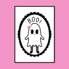 Laden Sie das Bild in den Galerie-Viewer, Boo! Cute Ghost Girl | A2 Poster - Scaredy Cat Studio
