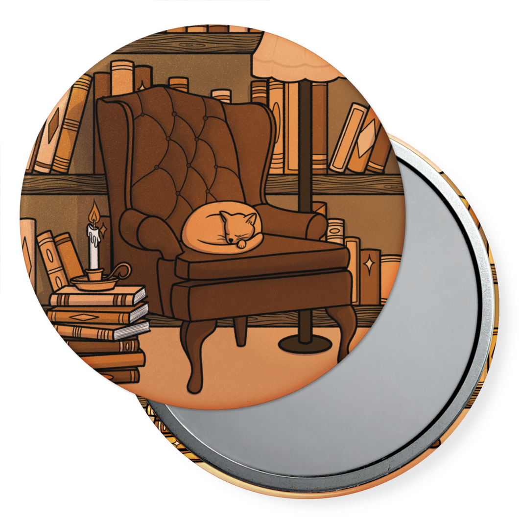 Bequeme Katze | Geisterbibliothek | Taschenspiegel