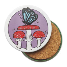 Load image into Gallery viewer, Mushroom Pals | Round Beverage Coaster Set - Scaredy Cat Studio
