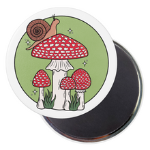 Load image into Gallery viewer, Snail with Fly Agaric Mushrooms | Mushroom Pals | Decorative Magnet
