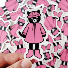 Laden Sie das Bild in den Galerie-Viewer, Rainy Day Kitty | 3-inch Waterproof Sticker - Scaredy Cat Studio

