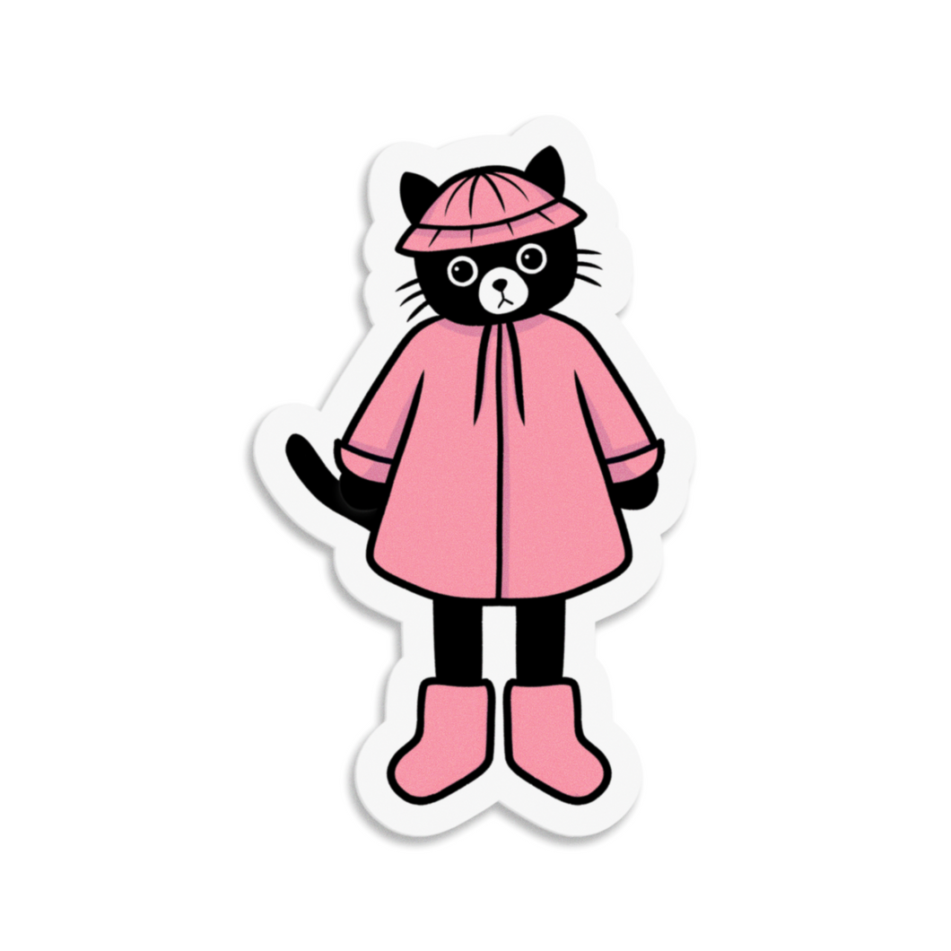 Regnerischer Tag Kitty | 3 Zoll wasserdichter Aufkleber
